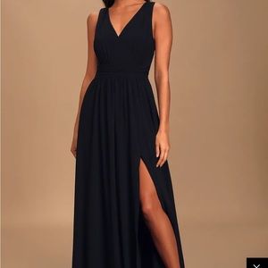 Lulu’s Thoughts of Hue Black Surplice Maxi Dress - Bridesmaids or Wedding Guest